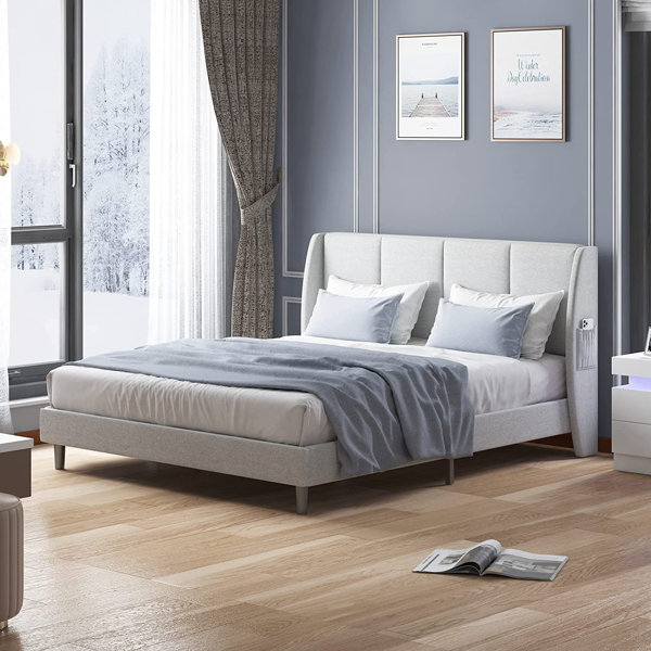 Latitude Run Queen Platform Bed Frame With Headboard And